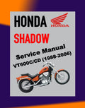 HONDA SHADOW VT600C / CD / VLX 1988-2006 Full Manual Set – Repair & Maintenance Manual and User Handbook