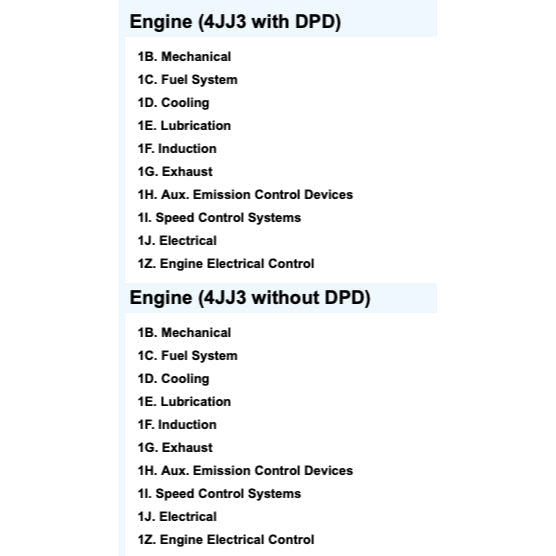 ISUZU ENGINE 4JJ3 Workshop Repair Manual