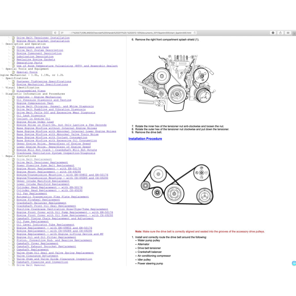 CHEVROLET SPARK M300 2009-2014 Full Manual Set – Repair & Maintenance Manual