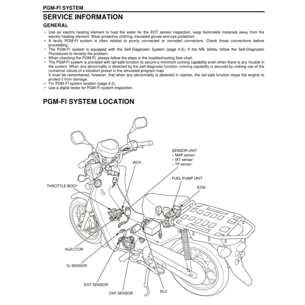 HONDA SUPER CUB NBC110 2013-2018 Full Manual Set – Repair & Maintenance Manual and Spare Parts Catalog and User Handbook