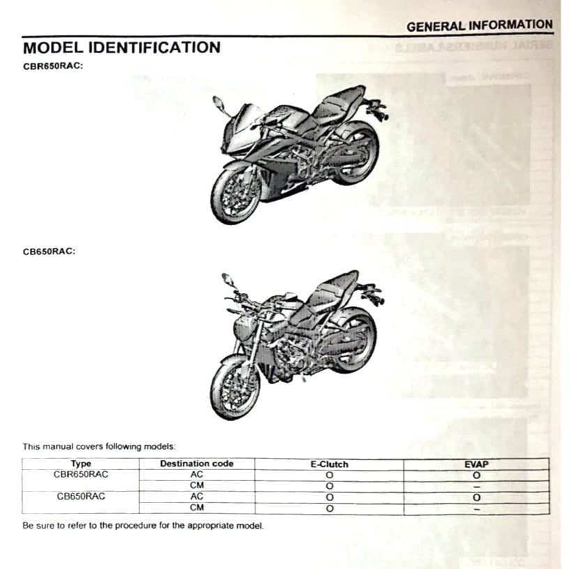 HONDA CB650R RH17 2024+ Full Manual Set – Repair & Maintenance Manual